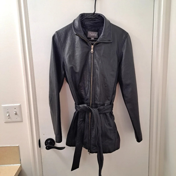 Wilsons Leather Jackets & Blazers - WILSONS LEATHER Women's Long Insulated Black Belted Leather Jacket Size Medium